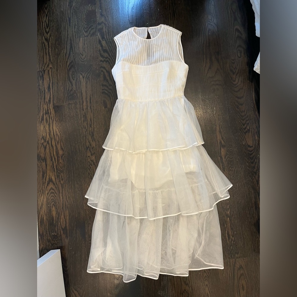 Elegant White Tiered Dress